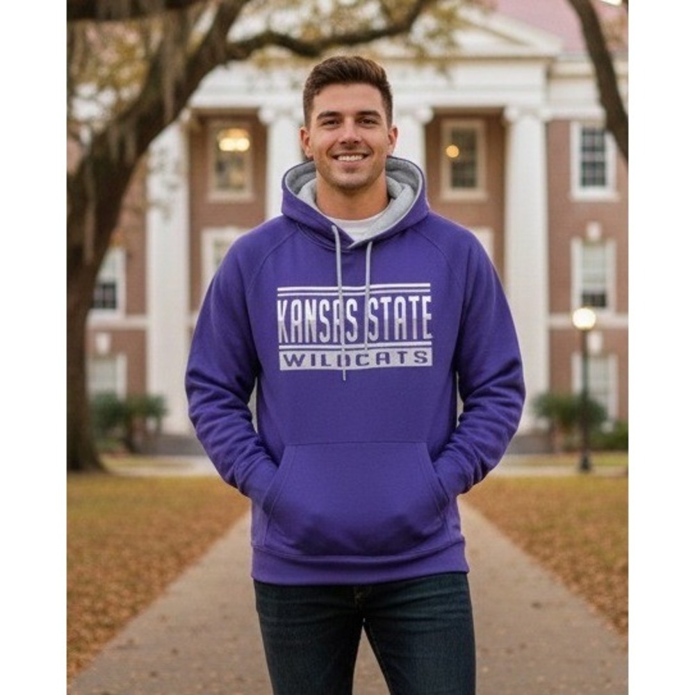 Colosseum Kansas State Wildcats Hoodie Sweatshirt Men's XL Purple Pullover NWT